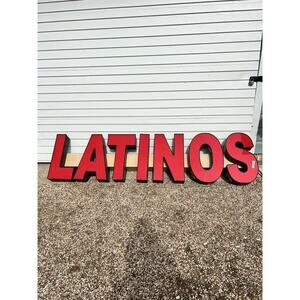8ft Light Up commercial business red Latinos Lightbox Sign